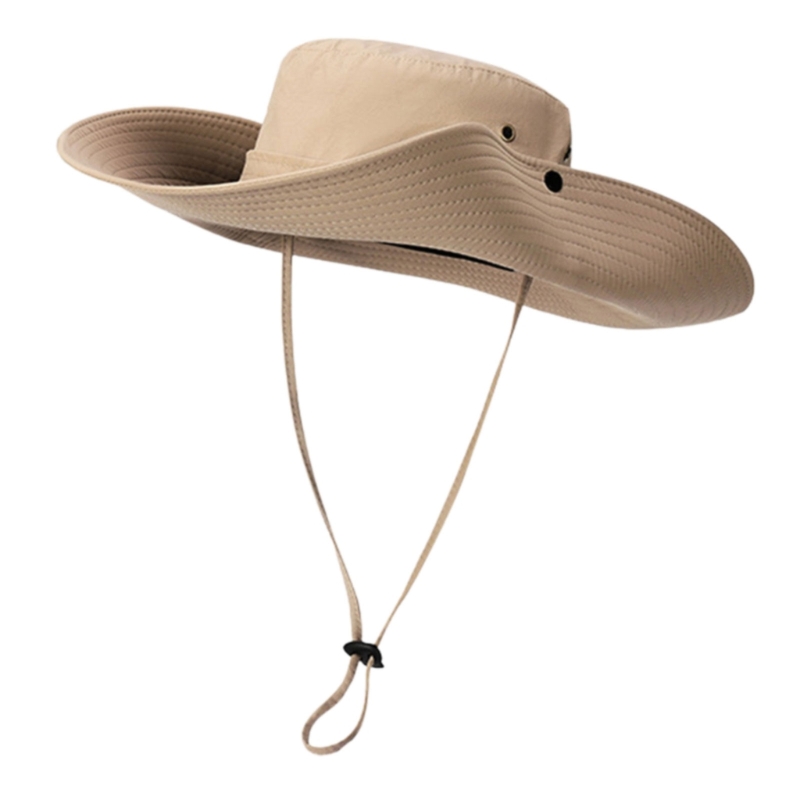 Packable Hat Nylon - หมวกชาวประมงกลางแจ้ง Packable หมวกปีกกว้าง Unisex เชือกคางปรับได้