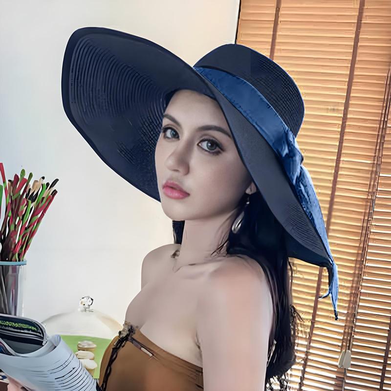 Bucket Hat Straw - หมวกสตรีแบบใหม่สำหรับขาย หมวกฟางพับได้สำหรับฤดูร้อน เหมาะสำหรับการเดินทางไปชายหาด ป้องกันใบหน้าจากแสงแดด ป้องกันรังสียูวี หมวกทรงบัคเก็ตสำหรับผู้หญิง