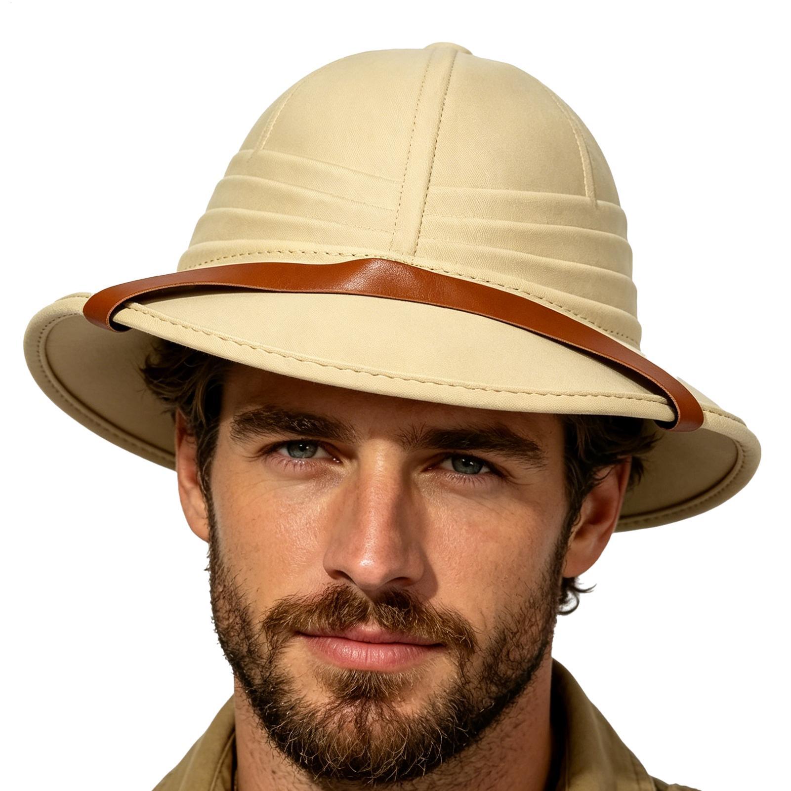Bucket Hat Straw - หมวกฟางสไตล์อังกฤษสำหรับผู้หญิงและผู้ชาย 1 ชิ้น หมวกบักเก็ตสำหรับฤดูร้อน หมวกกันแดดแบบยูนิเซ็กส์ หมวกคนงานเหมืองในป่า