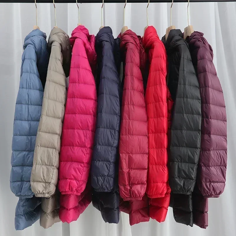 Packable Hat Nylon - แจ็กเก็ตขนเป็ดยาวเข้ารูปแบบเกาหลีสำหรับผู้หญิง2024ของมาใหม่โคตัสสำหรับใส่ในออฟฟิศผู้หญิงแบบบางเฉียบ