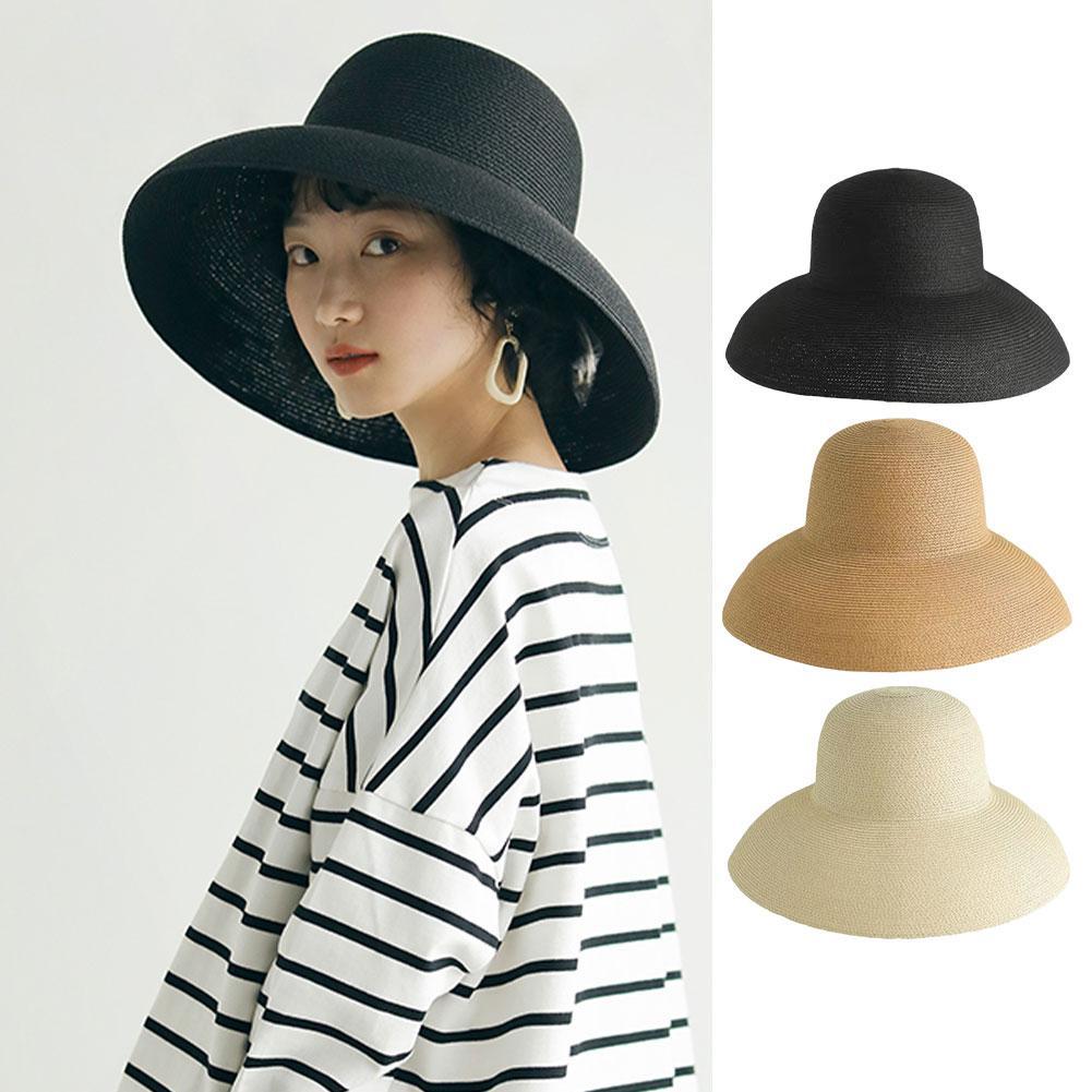 หมวกฟางปีกกว้างสไตล์เฮปเบิร์นฝ - Bucket Hat Straw บทวิจารณ์และราคา